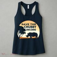 Save The Chubby Unicorns Fat Rhino Funny Women's Tank Top thumb 3