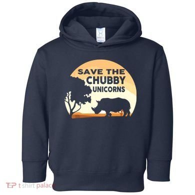 Save The Chubby Unicorns Fat Rhino Funny Toddler Hoodie