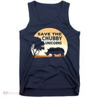 Save The Chubby Unicorns Fat Rhino Funny Tank Top thumb 0