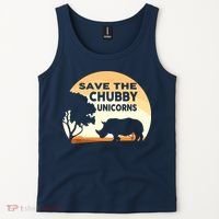 Save The Chubby Unicorns Fat Rhino Funny Tank Top thumb 2