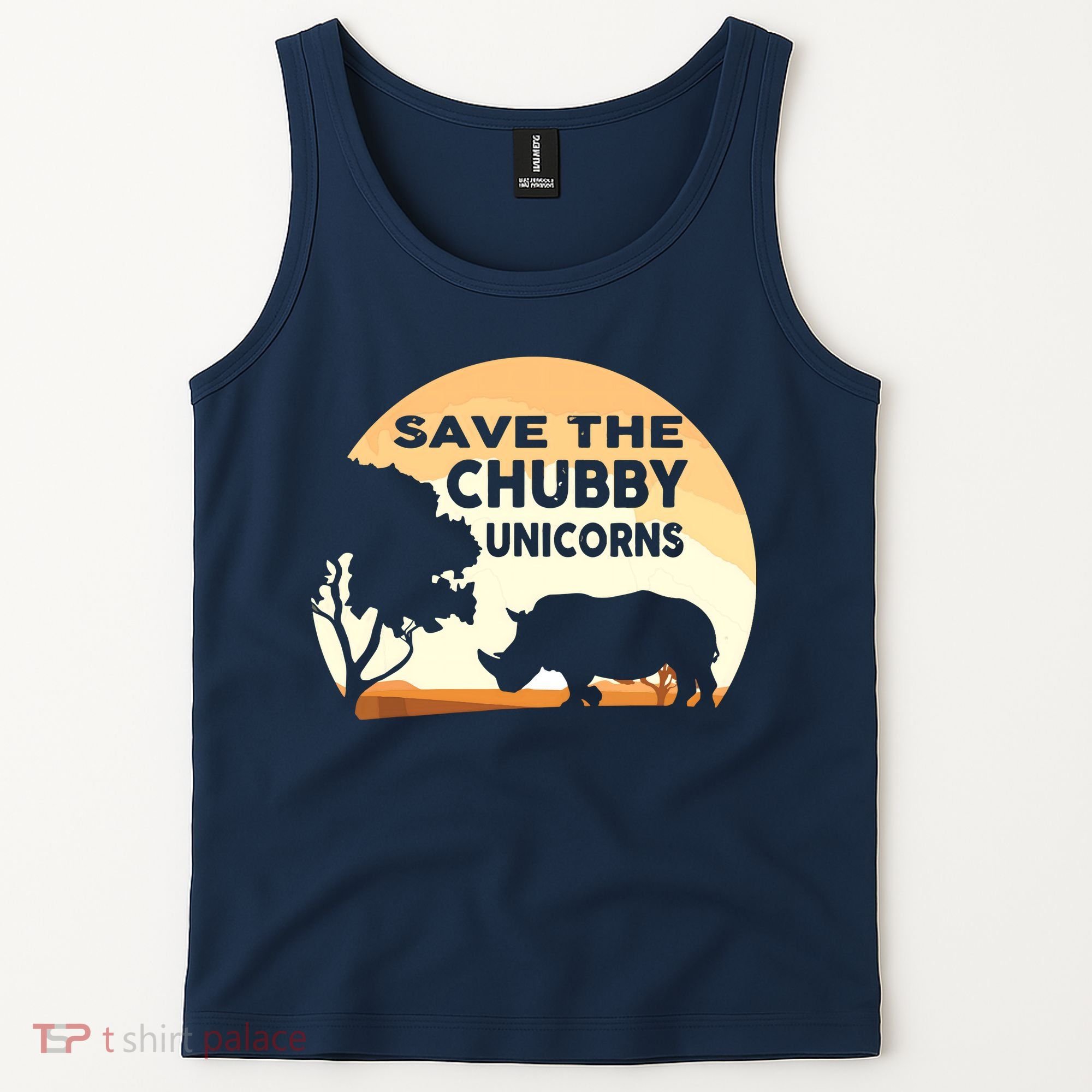 Save The Chubby Unicorns Fat Rhino Funny Tank Top