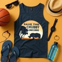 Save The Chubby Unicorns Fat Rhino Funny Tank Top thumb 4