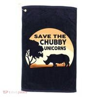 Save The Chubby Unicorns Fat Rhino Funny Golf Towel thumb 0