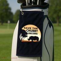 Save The Chubby Unicorns Fat Rhino Funny Golf Towel thumb 2