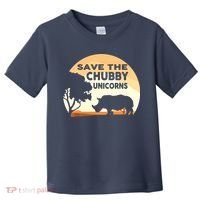 Save The Chubby Unicorns Fat Rhino Funny Toddler T-Shirt thumb 0