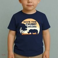 Save The Chubby Unicorns Fat Rhino Funny Toddler T-Shirt thumb 2
