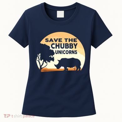 Save The Chubby Unicorns Fat Rhino Funny Women's T-Shirt