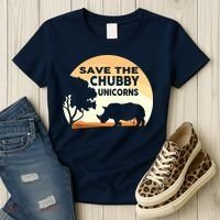 Save The Chubby Unicorns Fat Rhino Funny Women's T-Shirt thumb 3