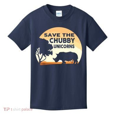 Save The Chubby Unicorns Fat Rhino Funny Kids T-Shirt