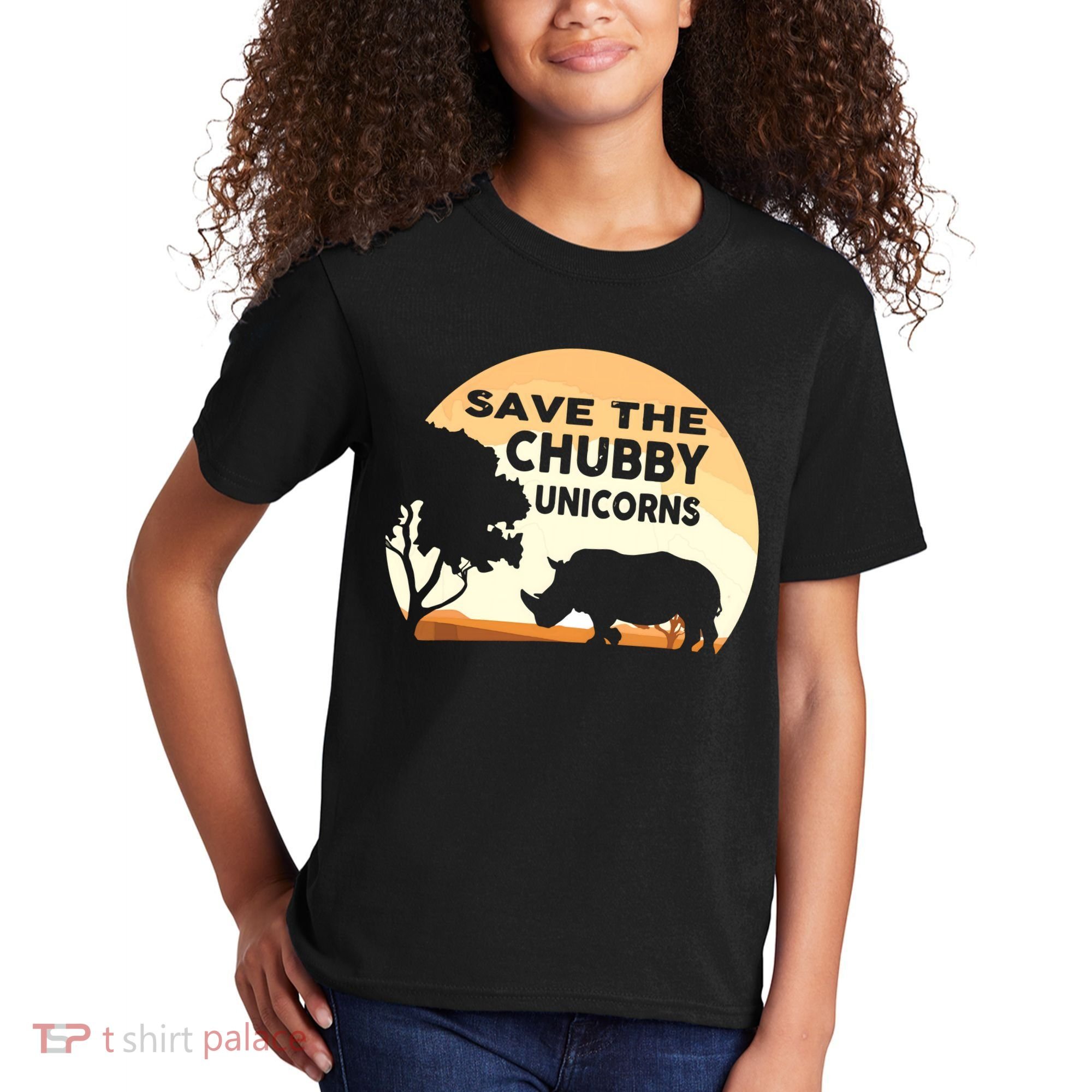 Save The Chubby Unicorns Fat Rhino Funny Kids T-Shirt