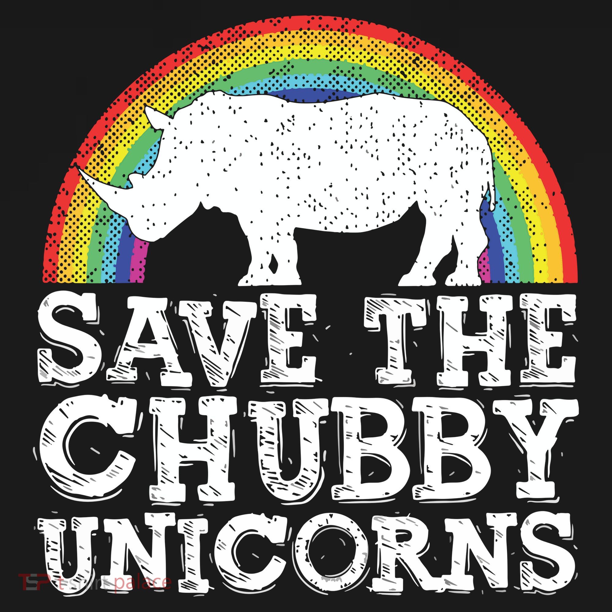 SAVE THE CHUBBY UNICORNS Gift Rhino Conservation Rainbow Ornament