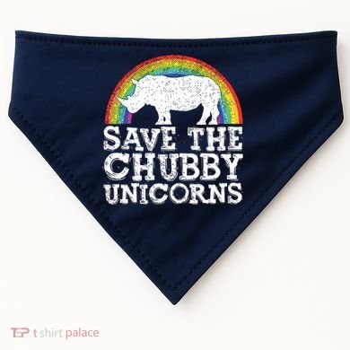 SAVE THE CHUBBY UNICORNS Gift Rhino Conservation Rainbow USA-Made Doggie Bandana
