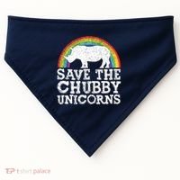 SAVE THE CHUBBY UNICORNS Gift Rhino Conservation Rainbow USA-Made Doggie Bandana thumb 0