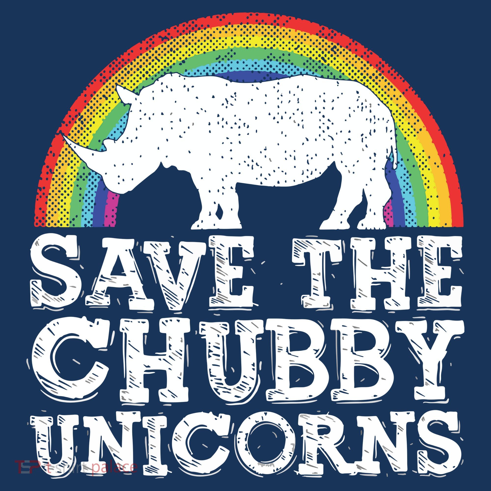 SAVE THE CHUBBY UNICORNS Gift Rhino Conservation Rainbow USA-Made Doggie Bandana