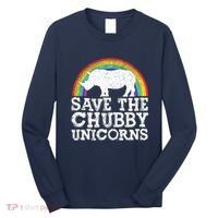SAVE THE CHUBBY UNICORNS Gift Rhino Conservation Rainbow Long Sleeve Shirt thumb 0