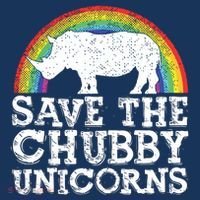 SAVE THE CHUBBY UNICORNS Gift Rhino Conservation Rainbow Long Sleeve Shirt thumb 2