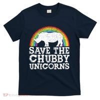 SAVE THE CHUBBY UNICORNS Gift Rhino Conservation Rainbow T-Shirt thumb 0