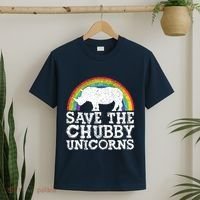 SAVE THE CHUBBY UNICORNS Gift Rhino Conservation Rainbow T-Shirt thumb 2