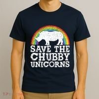 SAVE THE CHUBBY UNICORNS Gift Rhino Conservation Rainbow T-Shirt thumb 3