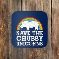 SAVE THE CHUBBY UNICORNS Gift Rhino Conservation Rainbow Coaster thumb 0