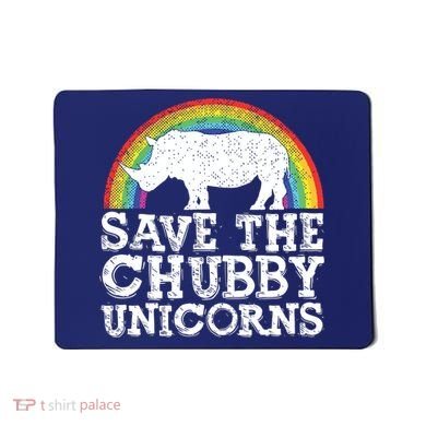 SAVE THE CHUBBY UNICORNS Gift Rhino Conservation Rainbow Mousepad