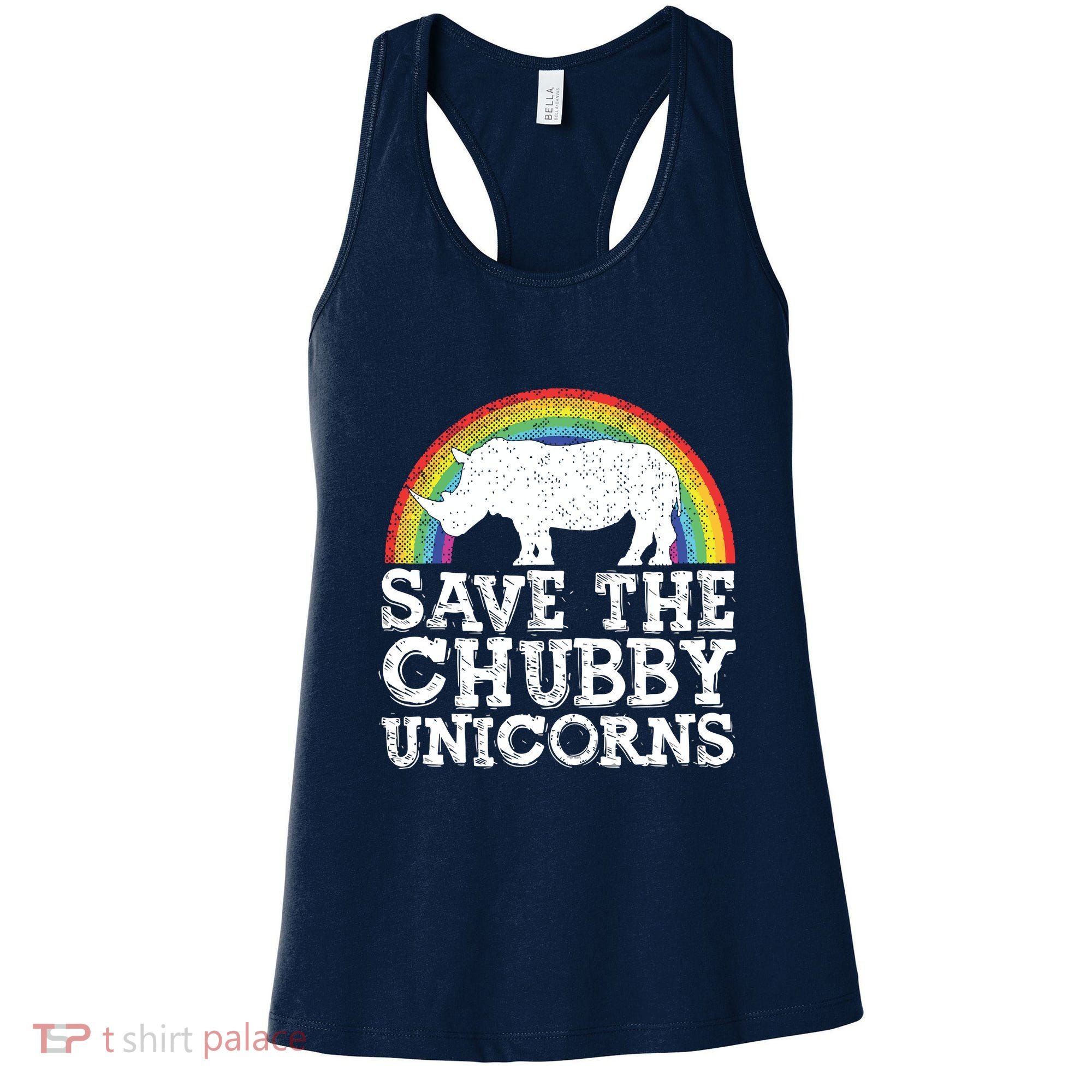 SAVE THE CHUBBY UNICORNS Gift Rhino Conservation Rainbow Women's Tank Top