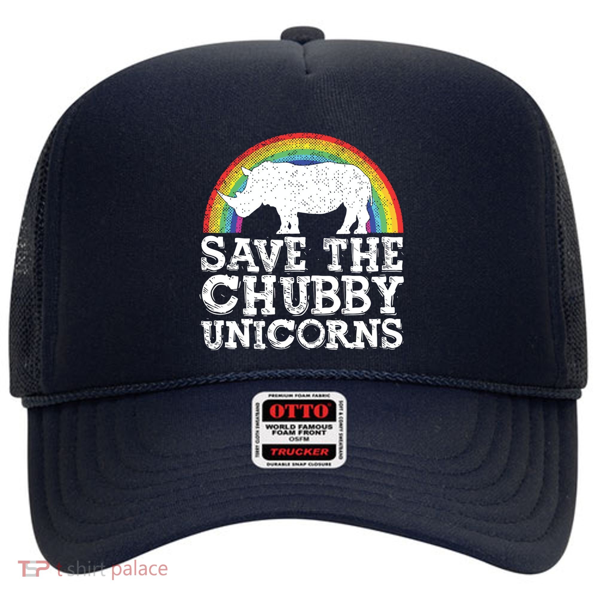 SAVE THE CHUBBY UNICORNS Gift Rhino Conservation Rainbow Hat