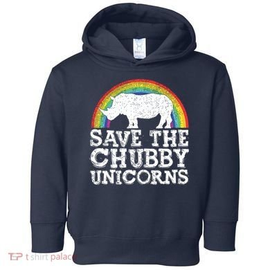 SAVE THE CHUBBY UNICORNS Gift Rhino Conservation Rainbow Toddler Hoodie