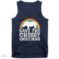 SAVE THE CHUBBY UNICORNS Gift Rhino Conservation Rainbow Tank Top thumb 0