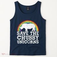 SAVE THE CHUBBY UNICORNS Gift Rhino Conservation Rainbow Tank Top thumb 2