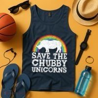 SAVE THE CHUBBY UNICORNS Gift Rhino Conservation Rainbow Tank Top thumb 4