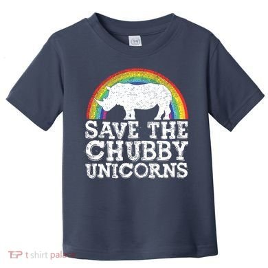 SAVE THE CHUBBY UNICORNS Gift Rhino Conservation Rainbow Toddler T-Shirt