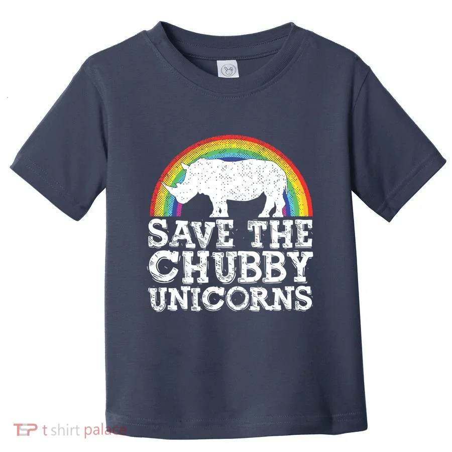 SAVE THE CHUBBY UNICORNS Gift Rhino Conservation Rainbow Toddler T-Shirt