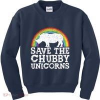 SAVE THE CHUBBY UNICORNS Gift Rhino Conservation Rainbow Kids Sweatshirt thumb 0