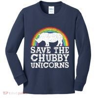 SAVE THE CHUBBY UNICORNS Gift Rhino Conservation Rainbow Kids Long Sleeve Shirt thumb 0