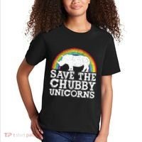 SAVE THE CHUBBY UNICORNS Gift Rhino Conservation Rainbow Kids T-Shirt thumb 2