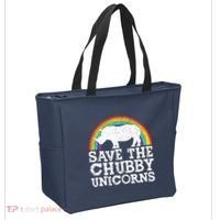 SAVE THE CHUBBY UNICORNS Gift Rhino Conservation Rainbow Tote Bag thumb 2
