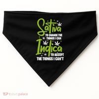 Sativa To Change The Things I Can Indica Cannabis Weed Leaf USA-Made Doggie Bandana thumb 0