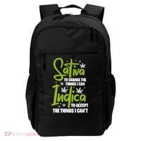 Sativa To Change The Things I Can Indica Cannabis Weed Leaf Backpack thumb 0