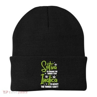 Sativa To Change The Things I Can Indica Cannabis Weed Leaf Beanie