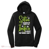 Sativa To Change The Things I Can Indica Cannabis Weed Leaf Women's Hoodie thumb 0