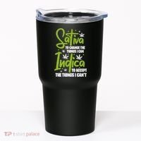 Sativa To Change The Things I Can Indica Cannabis Weed Leaf Tumbler thumb 0