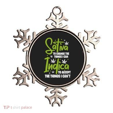 Sativa To Change The Things I Can Indica Cannabis Weed Leaf Ornament