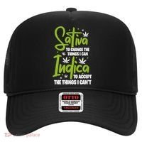 Sativa To Change The Things I Can Indica Cannabis Weed Leaf Hat thumb 0