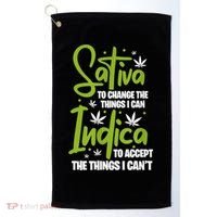 Sativa To Change The Things I Can Indica Cannabis Weed Leaf Golf Towel thumb 0