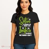 Sativa To Change The Things I Can Indica Cannabis Weed Leaf Women's T-Shirt thumb 4