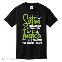 Sativa To Change The Things I Can Indica Cannabis Weed Leaf Kids T-Shirt thumb 0