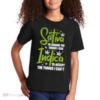 Sativa To Change The Things I Can Indica Cannabis Weed Leaf Kids T-Shirt thumb 2