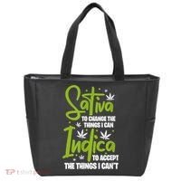 Sativa To Change The Things I Can Indica Cannabis Weed Leaf Tote Bag thumb 0