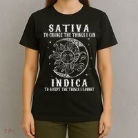 Sativa To Change The Things I Can Indica Cannabis Weed T-Shirt thumb 4